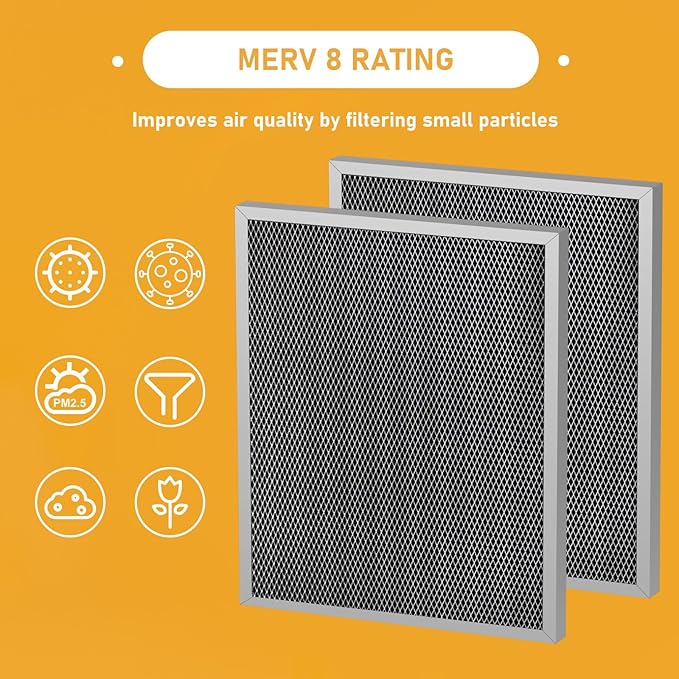 5881 Washable MERV 8 Dehumidifier Filter Replacement Compatible with AprilAire Whole-House Dehumidifiers E080, E100 and Dehumidifying Ventilator 8192A, 12″x13-1/2″x1″, 2 Pack