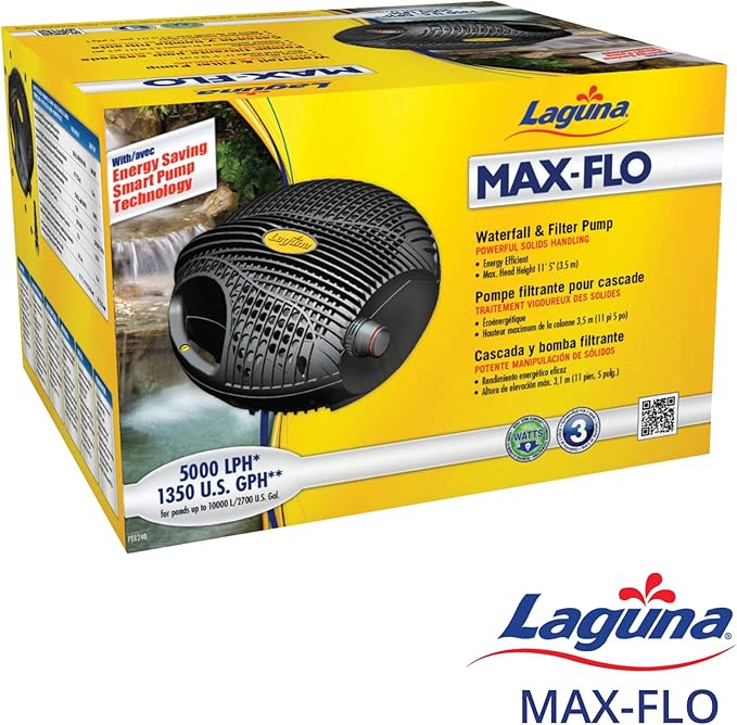 Laguna Max-Flo 1350 Electronic Waterfall and Filter Pump for Ponds Up to 2700-Gallon