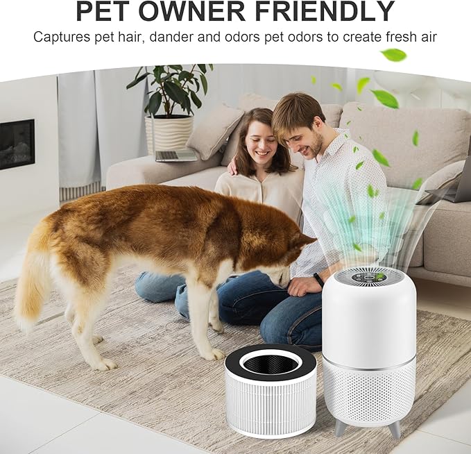 2 Pack TD-1500 Replacement Filters for Tredy TD-1500 & TD-1500BM Air Puri-fier, 4-Stage H13 Ture HEPA Filter and Activated Carbon Filtration