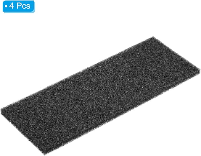 PATIKIL 16" x 6" x 19/32" Air Conditioner Filter Replacement, 4 Pack RV AC Foam Filter Pad Washable Reusable for Air Conditioning Purifiers, Black