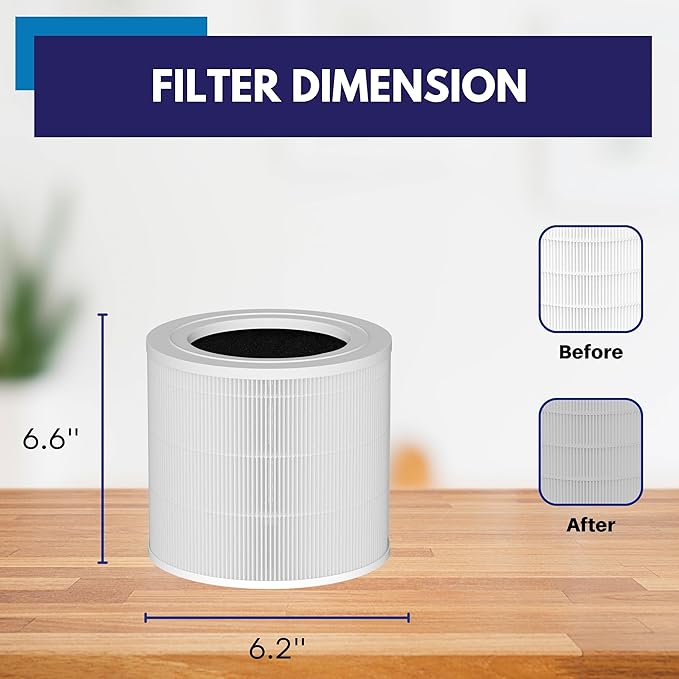 Nispira BAP9921 3-in-1 True HEPA Activated Carbon Replacement Filter Compatible with Bionaire BAP9921 Air Purifier, 1 Pack