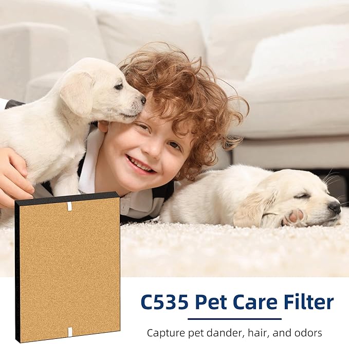 APPLIANCEMATES Upgraded 4 Pack C535 Pet Replacement Filter Compatible with Winix Plasmawave C535, 5300-2, P300,5300 Air Purifier(Yellow)