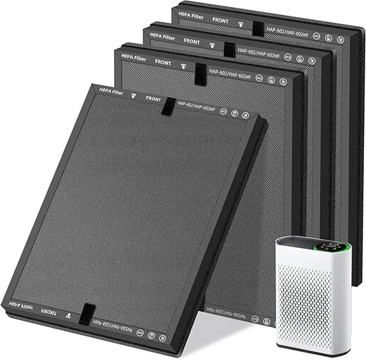 HAP602 Replacement Filter for ECOSELF HAP602/HAP602WF Air Purifier,3 in 1 High-Efficient H13 True HEPA with Acticated Carbon Filtration for Home,4 Pack
