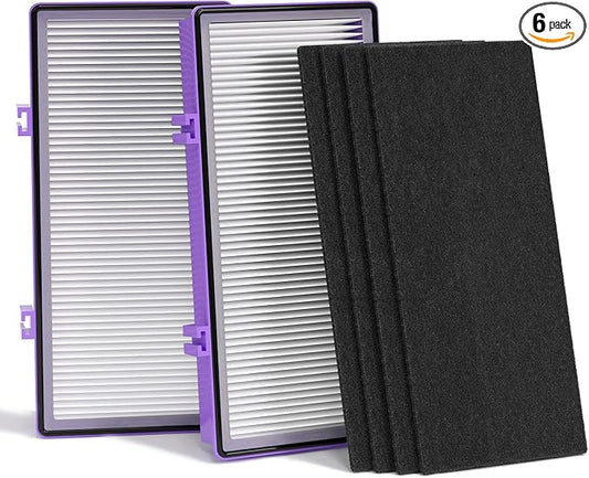 Performance Plus Aer1 Filter Replacement for Holmes Air Purifiers, 2 True HEPA Filters + 4 Carbon Booster Filters, HAPF300AP-U4