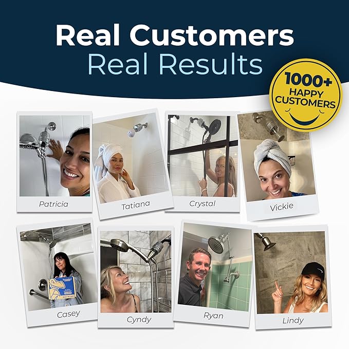 HammerHead Showers® Solid Metal Shower Head Filter – KDF 55 Shower Filter, High Pressure Universal Shower Filters to Remove Toxic Chemicals – Removes Chlorine and Heavy Metals – Brushed Nickel