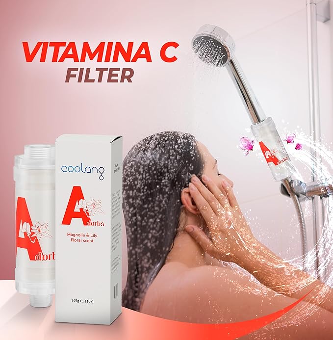 Universal Vita C Shower Filter: Unveil Radiant Skin & Hair with K-Beauty Secrets (Adorbs-Magnolia & Lily)