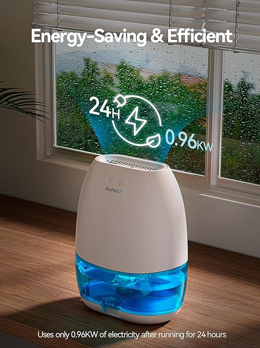 Dehumidifiers for Home, 34 oz Small Dehumidifier for Room, Quiet Dehumidifiers for Bathroom, Bedroom, RV, Closet with Auto Shut Off, 7 Colors Night Light