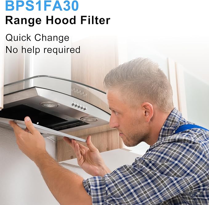 2 Pack Allure Range Hood Filter BPS1FA30 11-3/4" x 14-1/4" x 3/8" - Exact Fit Bro.an QS1 30" Nu.tone WS1 QS2 Range Hood, Replaces 99010299 BPS2FA30 99010305 S99010305 AP3378953 by TOMOON