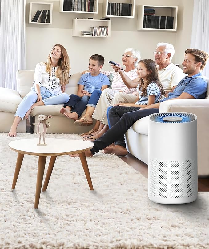 Air Purifiers for Home Large Rooms, Fast Clean Up to 1782 Ft², True H13 HEPA 3 in 1 Filters, Remove 99.97% Allergens Dust Pet Dander Pollen Smoke, Quiet Smart Air Monitor Purifier for Bedroom