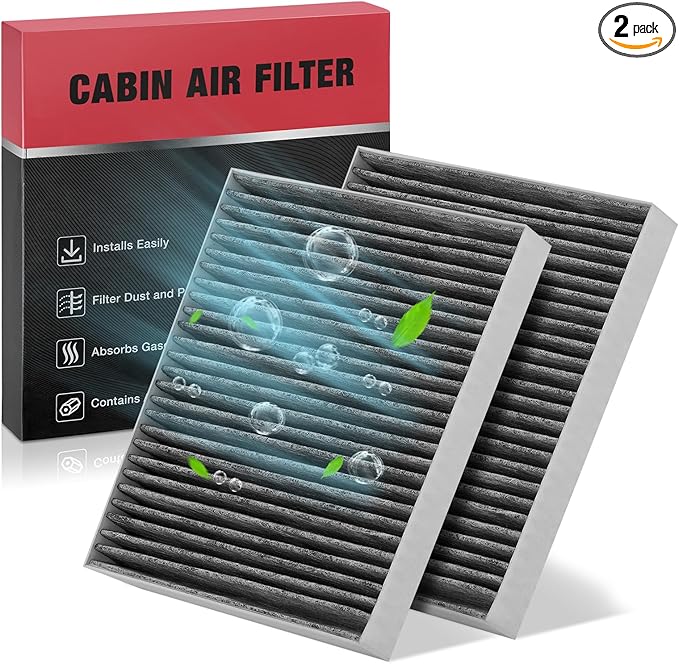 BDFHYK 2PC Cabin Air Filters with Activated Carbon Compatible with Dodge Journey 2009-2020, Avenger 2008-2014, Caliber 2007-2012, Compatible with Ram 1500/2500/3500/4500/5500 11-15, Replace# CF10729