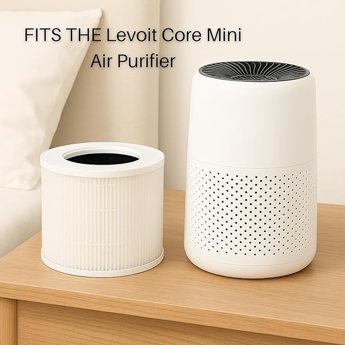 Nispira Core Mini Filter Replacement For Levoit Core Mini Air Purifier 3-in-1 HEPA Activated Carbon Aller-gen Removers Smoke, Dust, VOCs Chemcial Part Core Mini-RF, 2 Packs