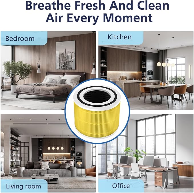 Core 300 Pet Care Replacement Filter, Compatible with LEVOIT Core 300/300S Air Purifier, 3-in-1 H13 Grade, True HEPA Replacement Filter, Compare to Part No. Core 300-RF-PA, Yellow, 2 Pack