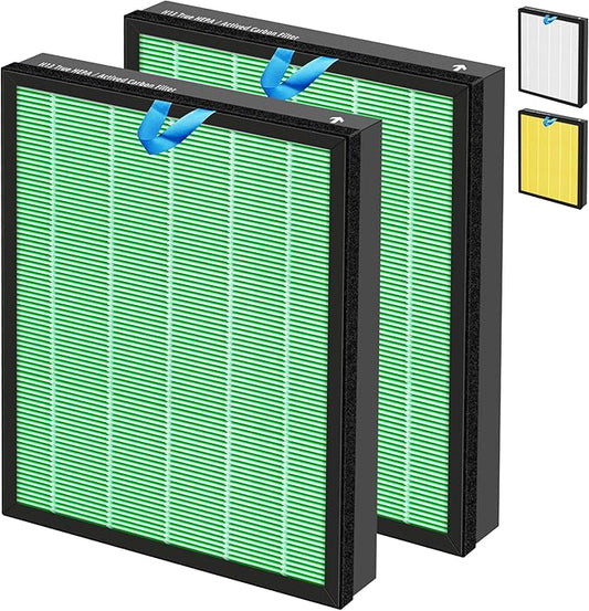 Vital 200S HEPA Toxin Absorber Replacement Filter for LEVOIT Vital 200S/200S-P Air Purifier,3-in-1 H13 True HEPA High-Efficiency Activated Carbon Filter,Vital 200S-RF-TX (LRF-V201-GUS),2 Pack,Green