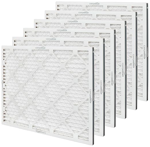 Amazon Basics 20x25x1 Air Filter 6 Pack, MERV 11 AC Furnace Filters (Actual Size: 19.75" x 24.75" x 0.75")