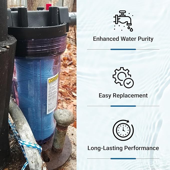The Sulfur Eliminator Iron Buster Replacement Well Water Filter, Designed For Sulfur Eliminator Deluxe, Can be Used with Any Standard Whole House Canister System, Specialized Iron & Sediment Filter