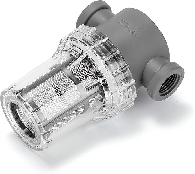 1/2'' Female NPT in-Line Strainer - Garden Hose Filter for High Pressure Washer, Sediment Filter with 30 Mesh Stainless Steel Screen (1/2'' 30 Mesh)
