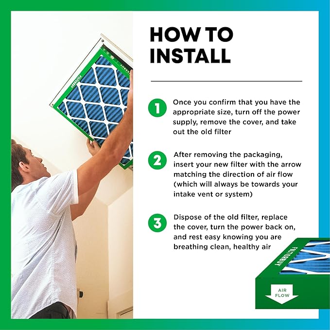 Filterbuy 10x20x1 Air Filter MERV 13 (MPR 1900) Health Defense Replacement (1-Pack), Electrostatic Pleated HVAC AC Furnace Filters, Made in USA (Actual Size: 9.50 x 19.50 x 0.75)