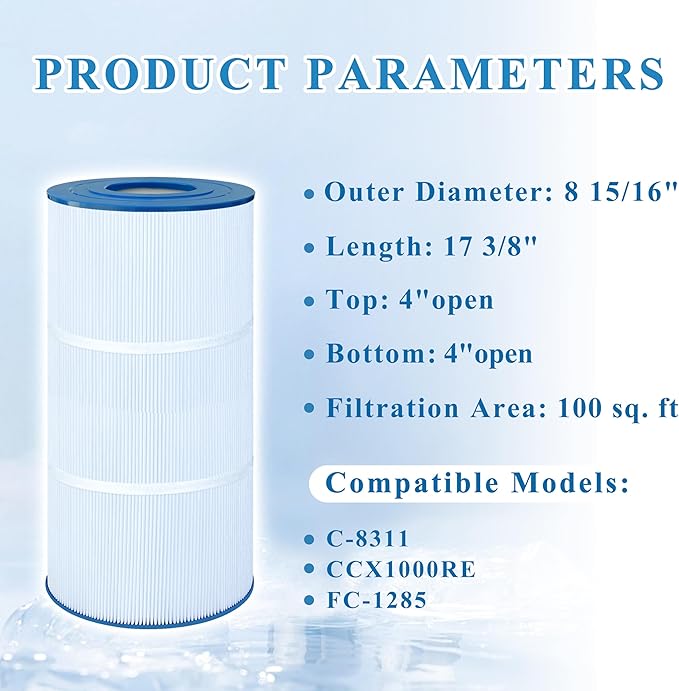 Pool Filter Compatible with CCX1000RE, XStream CC1000RE, C-8311, PXST100, FC-1285, 1 Pack