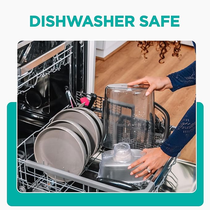 PUR Plus 7-Cup Water Pitcher, 1 Lead-Reducing Filter, Cleaner, Great-tasting Water, Dishwasher Safe, Powerful Filtration, Filter Change Light Indicator, LockFit Cap Design - Smoke