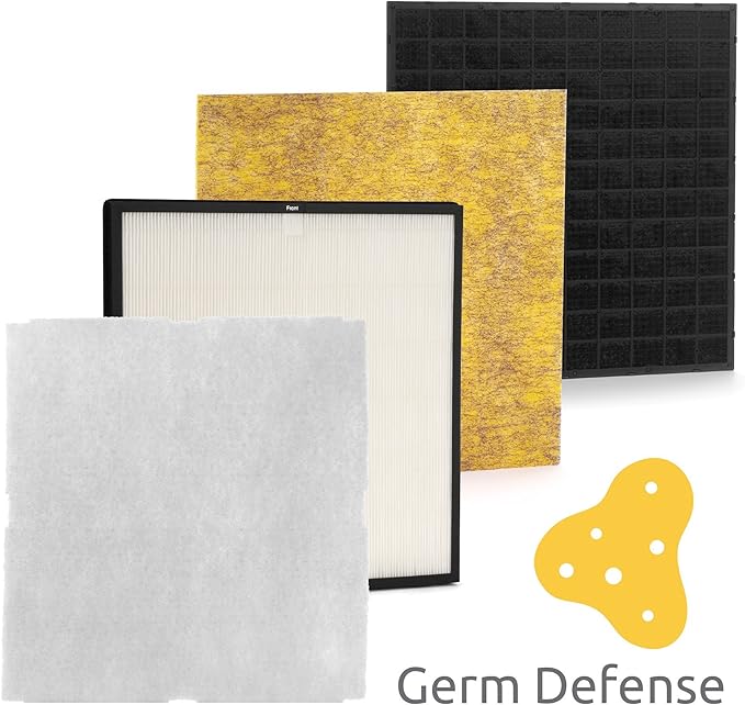 Rabbit Air, MinusA2 Air Purifiers for Home, Ultra Quiet HEPA Air Purifier - Wall Mountable Air Purifiers for Home Large Room, Allergies, Dust, Mold, Smoke & VOCs - (SPA-780A, White, Germ Defense)