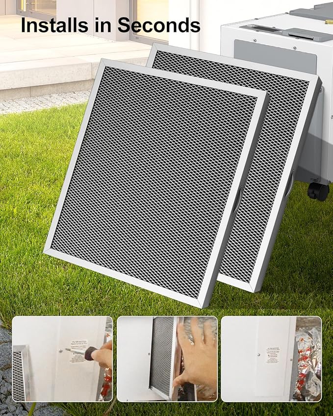WUMZIJ 2PCS 5881 Dehumidifier Filter Compatible with Whole-House Dehumidifiers Models E100 E080 and Dehumidifying Ventilator 8192A, 12x13.5x1 MERV 8 Washable