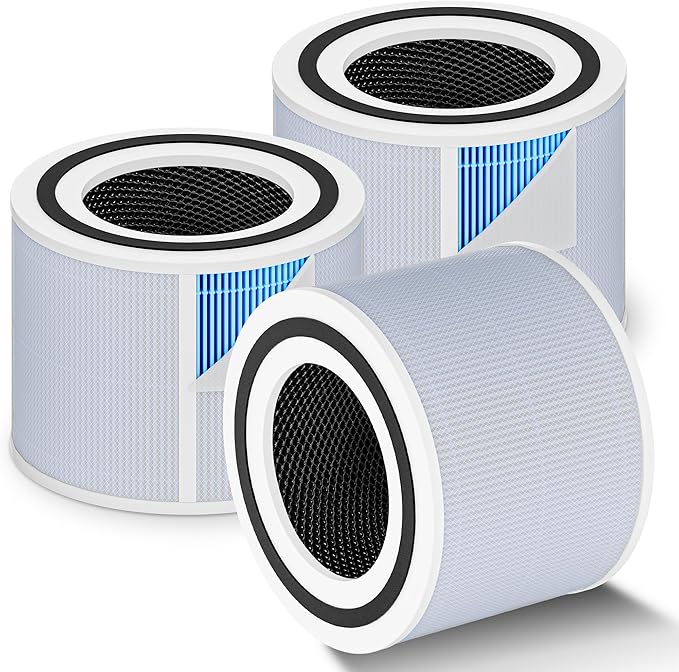 Core 300 Smoke Remover Replacement Filter for LEVOIT Core 300 Core 300-P Core 300S Vortex Air Air Purifier, 4-in-1 H13 Grade True HEPA High-Efficiency Activated Carbon, Core 300-RF-SR, 3 Pack, Blue