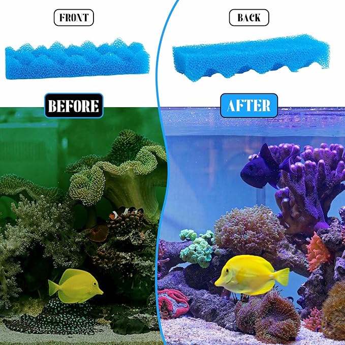 Maxcheck 10 Pcs Bio Sponge Foam Compatible with 306/307 Foam Filters Media Replacement Sponges for Aquarium Filters Fish Tank Accessories, Blue