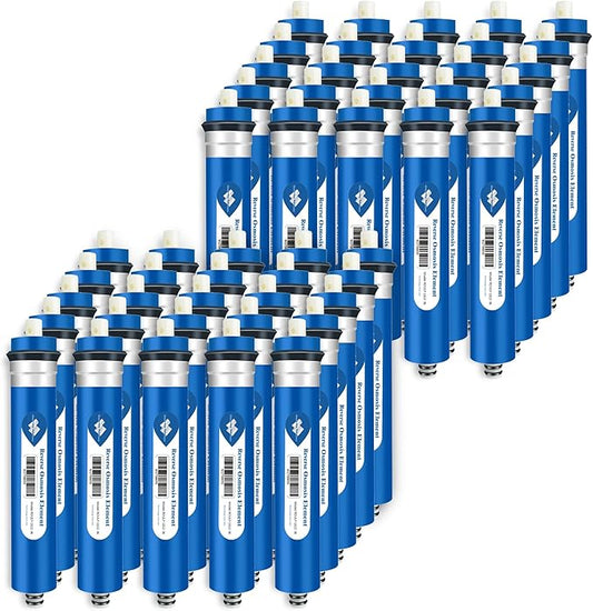Membrane Solutions 36 GPD Reverse Osmosis Membrane, 11.75 inch x 1.75 inch RO Membrane Replacement for Under Sink Home Drinking RO Water Purifier System (50-Pack)