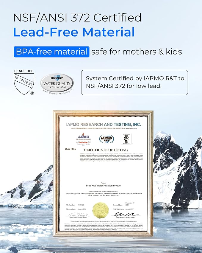 Waterdrop 2 Stage Whole House Water Filter System, with Heavy Metal Sediment Filter, Highly Reduce Mercury, Lead, Iron, Manganese, Chlorine for Well/City Water, WD-WHF21-PBH, 1" Inlet/Outlet