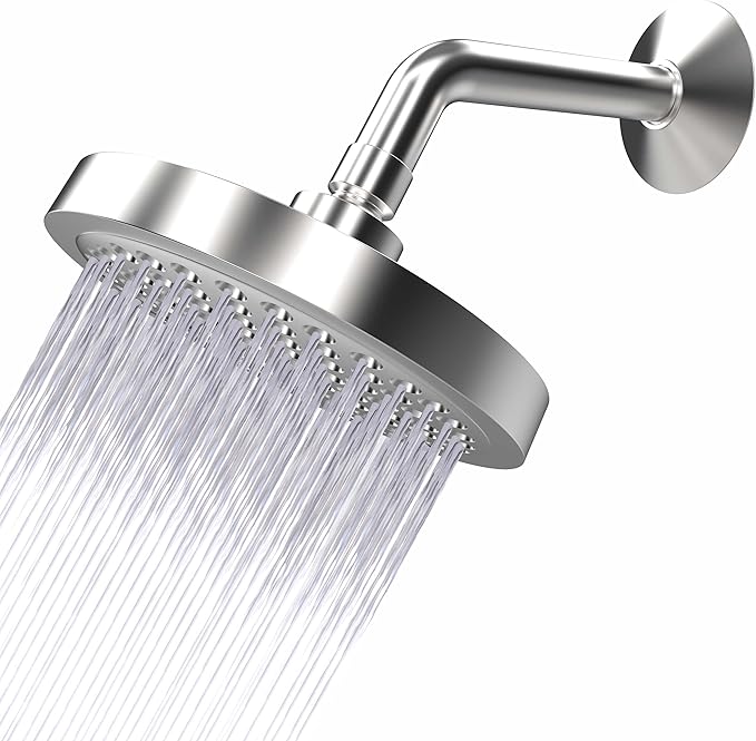 '-High Pressure Shower Heads - High Flow Shower Head - 1.8 GPM with Removable Restrictor - California Certified - Universal Replacement - Plumbers Tape Included - (Classic Chrome Finish)
