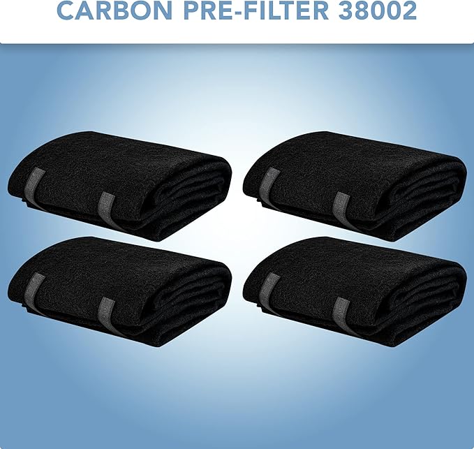 CFS – Pack of 4, Premium Cut-to-Fit Activated Carbon Pre-Filter Pad Compatible with 38002 Models – Fresh & Filtered Air for Indoor and Home – Charcoal Air Filter Sheet – 16" x 48" – Black