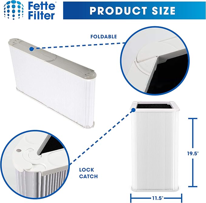 Fette Filter - 121 Replacement Filter Compatible with Blueair Blue Pure 121 Air Purifier with Particle and Activated Carbon - Pack of 1
