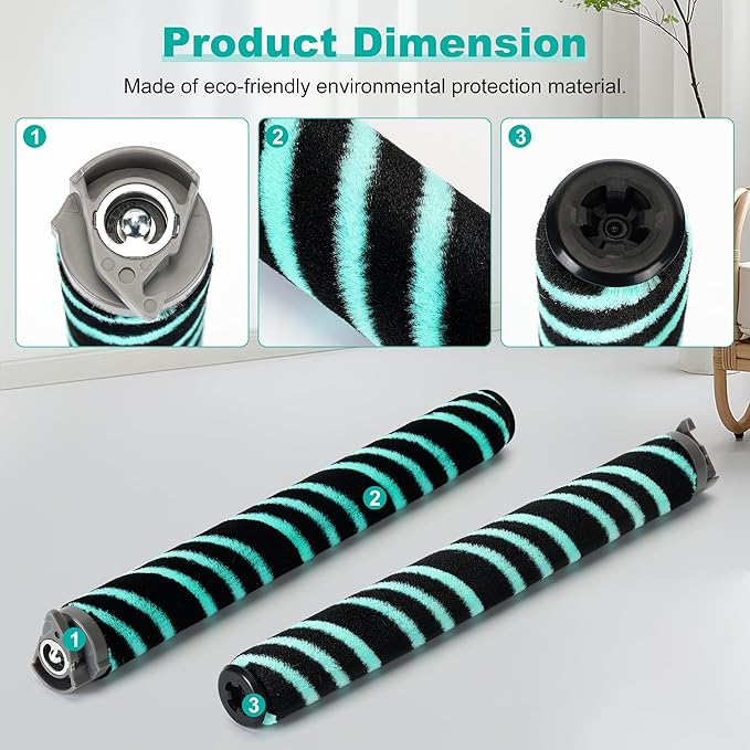 AZ4000 AZ4002 AZ3901 Soft Brush Roller Replacement Parts Compatible with Shark POWERDETECT Upright Vacuum Cleaner, 2 Brushroll, 1 Cleaning Brush, 468FP4000