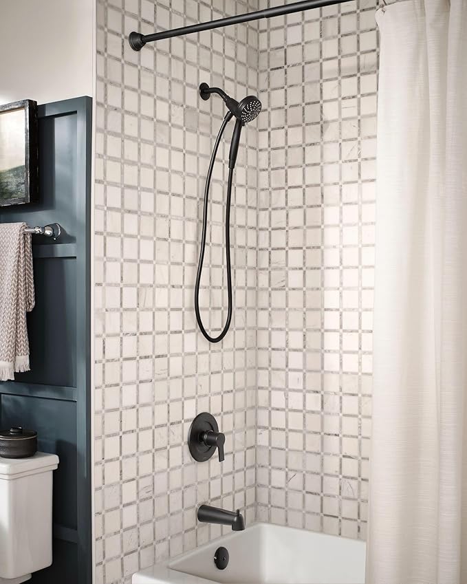 Moen Engage Magnetix Matte Black Eco-Performance 3.5-Inch Six-Function Detachable Handheld Showerhead with Magnetic Docking System, 26100EPBL