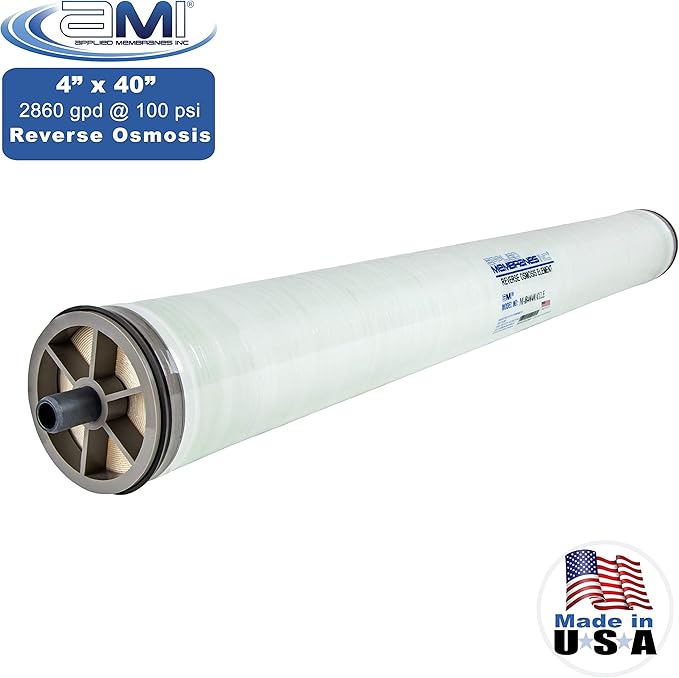 4x40 Extra-Low Energy Membrane Element for Tap or Brackish Water | 2,860 GPD at 100 psi | 99% Rejection | Replacement Commercial RO Membrane | Applied Membranes USA M-B4040AXLE