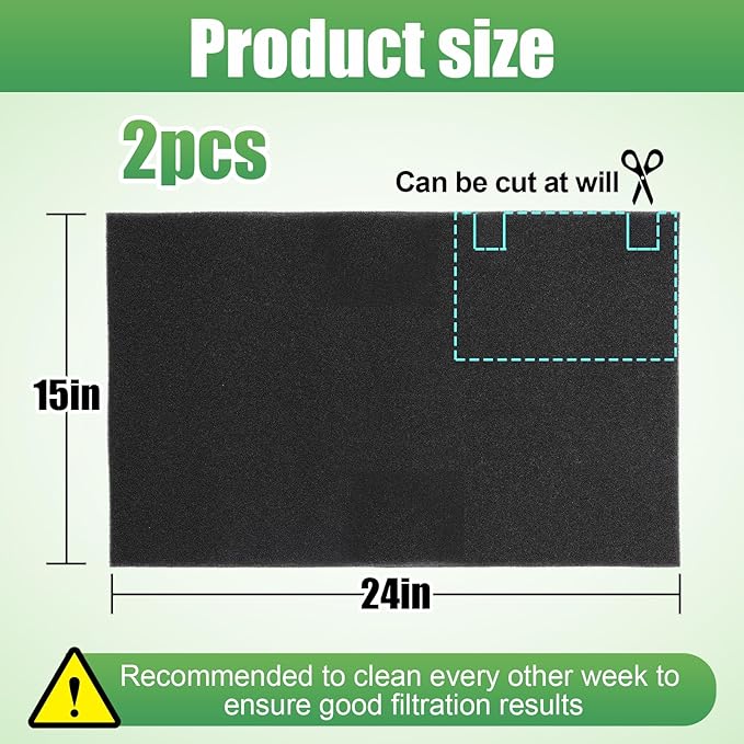 MEWTOGO 2 Pcs Window Air Conditioner Filters - 24 x 15 x 1/4 in Cut to Fit Foam Replacement Filters, Compatible with FRIEDRICH, GE, HEPA, Next Gen AC Window Unit Air Purifier