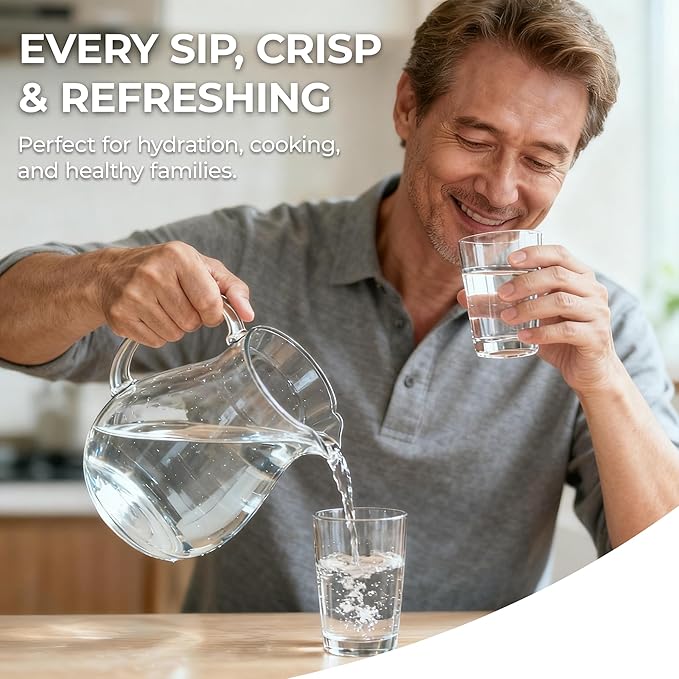 Replacement for Brita Water Filter Pitchers Dispensers, Classic 35557, Ob03, Mavea 107007- BPA-Free, Reduce TDS - 2 Pack Filters for Pitchers- by TOMOON