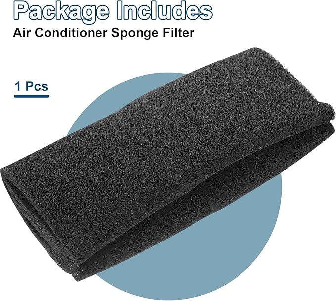 PATIKIL 39" x 39" x 0.8" Air Conditioner Filter Replacement, Washable Reusable Cut to Fit Foam Filter Air Filter for RV AC Vent Window Purifiers Computer, 40PPI