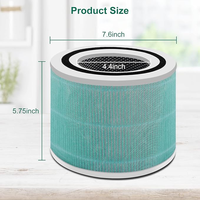 2 Pack Core 300/Core P350 Compatible with LEVOIT Core P350/Core 300 and Core 300S, Grade True Filter High-Efficiency Activated Carbon, Compare to Part # Core 300-RF (300-green-2Pack)