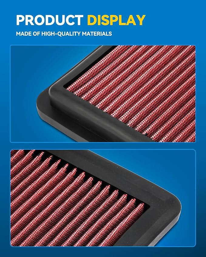 PHILTOP Engine Air Filter, High Performance, Premium, Washable,Replacement Car Air Filter for CA12057, 2017-2021 Kona, 2019-2021 Forte, 2019-2021 Seltos, 2020-2021 Soul, 2017-2020 i30