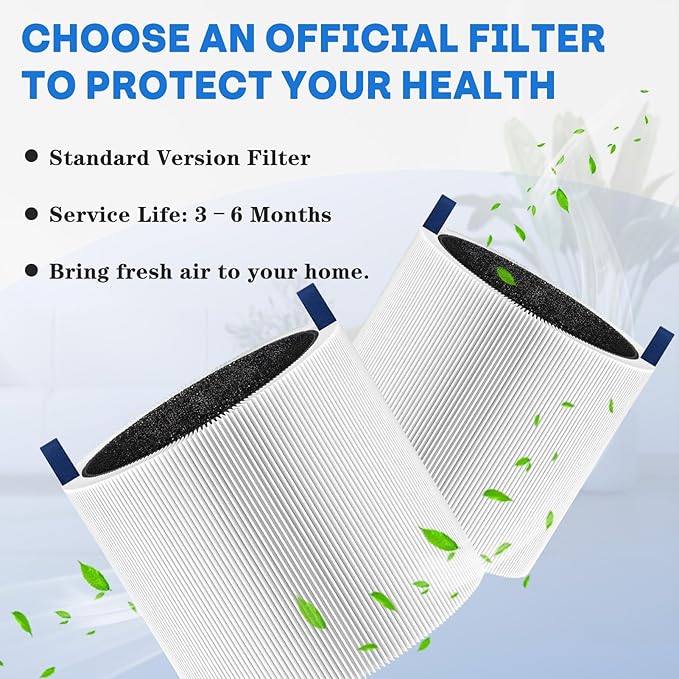 Mini Max Air Filter Replacement Compatible with Blue Pure Mini Max, 3-in-1 H13 Replacement Filter, Pre-Filter Activated Carbon for Blue Mini Max Air Purifier, 2 PC, White