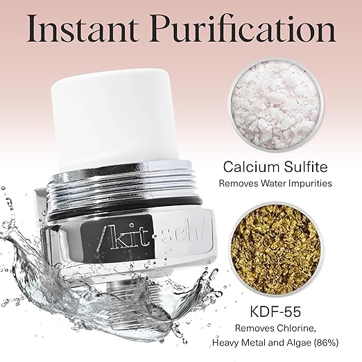 Kitsch Shower Head Filter For Hard Water – Water Softener & Removes Heavy Metals – Shower Filter for Softer Skin & Hair, Bathroom Accessories - Chrome