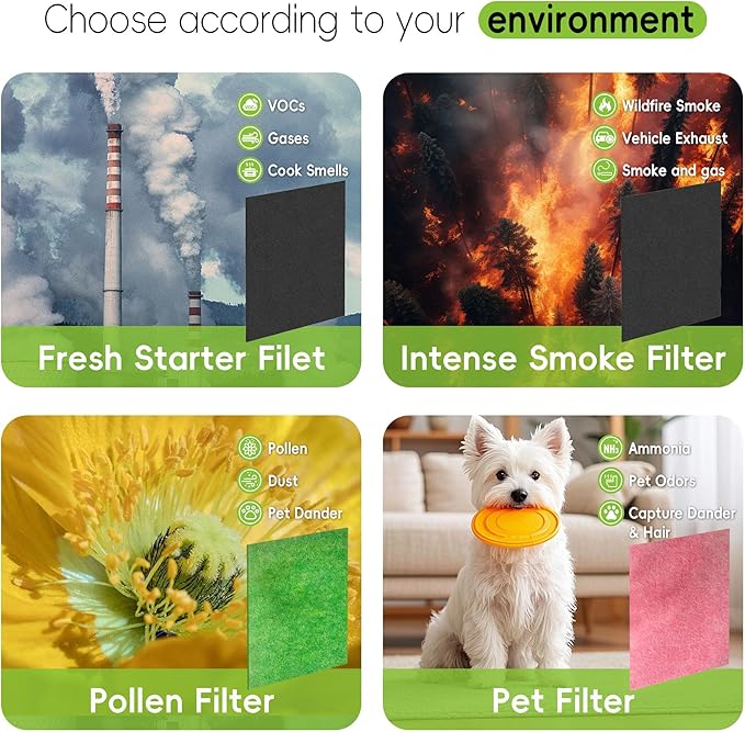 Airmega AP-1512HH Air Purifier Replacement Filter Set for Coway Airmega AP-1512HH and and Airmega 200M air Purifier, 2 HEPA and 6 Carbon Filters, Compared to Part #3304899