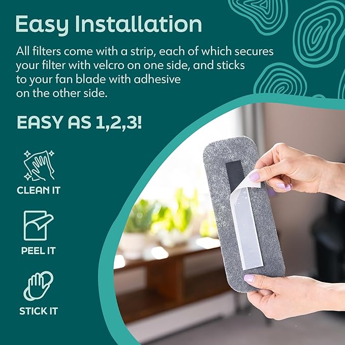 Ultra Fresh Ceiling Fan Filters | Made with Zeolite and Coconut Shell Carbon to Trap All Odors and Airborne Contaminants | Fits All Ceiling Fans (3-Pack)