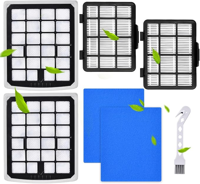 NEN186BL Filter Replacement Compatible with Eureka NEN186BL NEN180 Bagless Canister Vacuum Cleaner Replacement Parts, 2 HEPA Filters & 2 Dust Cup Filters Element, 4 Pack