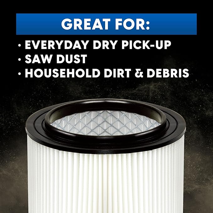 Vacmaster 4-5 Gallon Washable Cartridge Filter & Retainer – VFCF