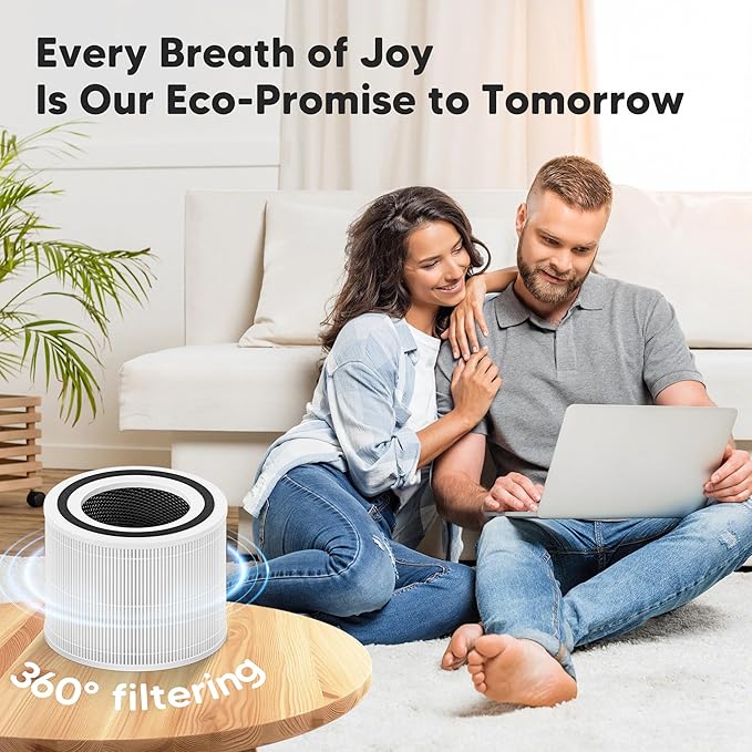 Core 300 Replacement Filter for LEVOIT Core 300, Core 300S and Core 300-P Air Purifier, 3-in-1 H13 True HEPA Filter Replacement, Compared to Part # Core 300-RF, 3 Pack, White