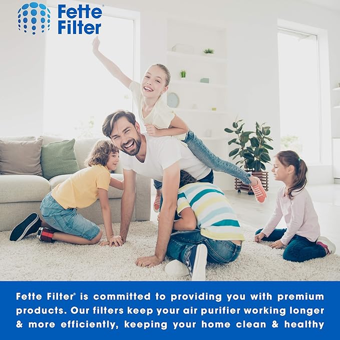 Fette Filter - LV-PUR131 Premium Replacement Filters Compatible with LEVOIT Air Purifier Models LV-PUR131s and LV-PUR13, LV-PUR131-RF, 2 Pack Filters and 2 Activated Carbon Filters.