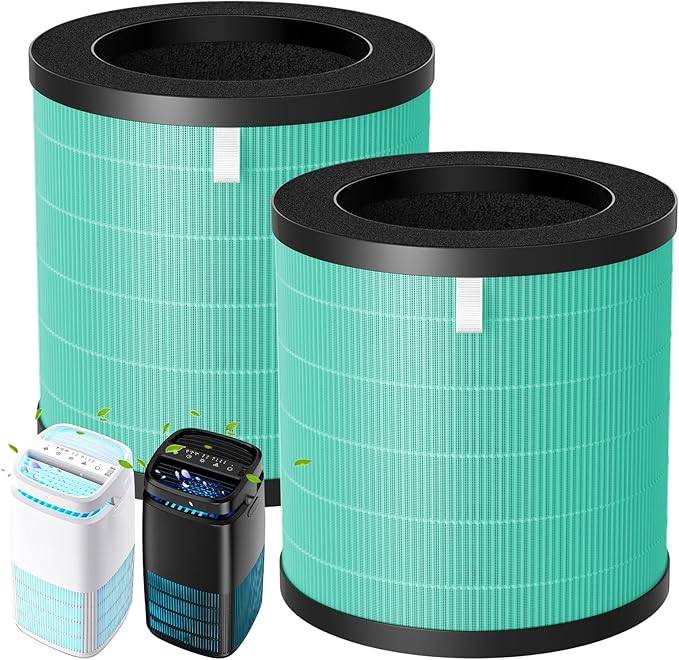 MJ002H Pet Care Replacement Fil-ter Compatible with POMORON MJ002H Air Puri-Fier, 4-Stage Filtration, H13 True Hepa Fil-ter, Activated Carbon, Multi-Layer Fil-ter, Compare Part MJ002H-RFA, 2 Pack