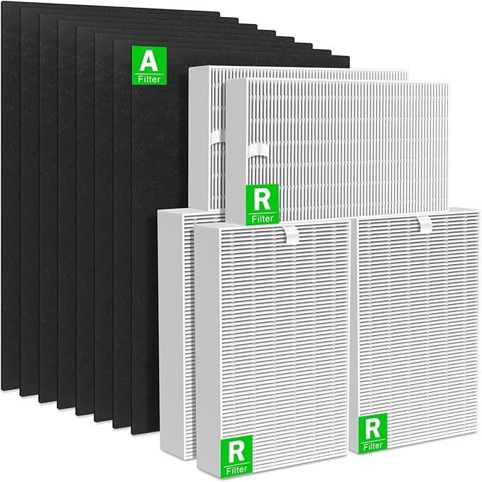 HPA300 HEPA Filter Replacement for Honeywell HPA300 Air Purifier Filters Compatible with HPA300 HPA304, HPA3100-3300, HPA5100-5300 Series, HRF-R3, HRF-R2, 6 HEPA Filter R + 8 PreFilter A